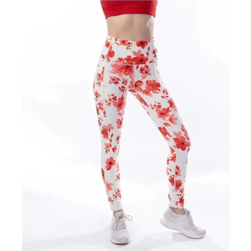 Linc Active | Energize II Red Floral Leggings Sz S ~ 3/$15